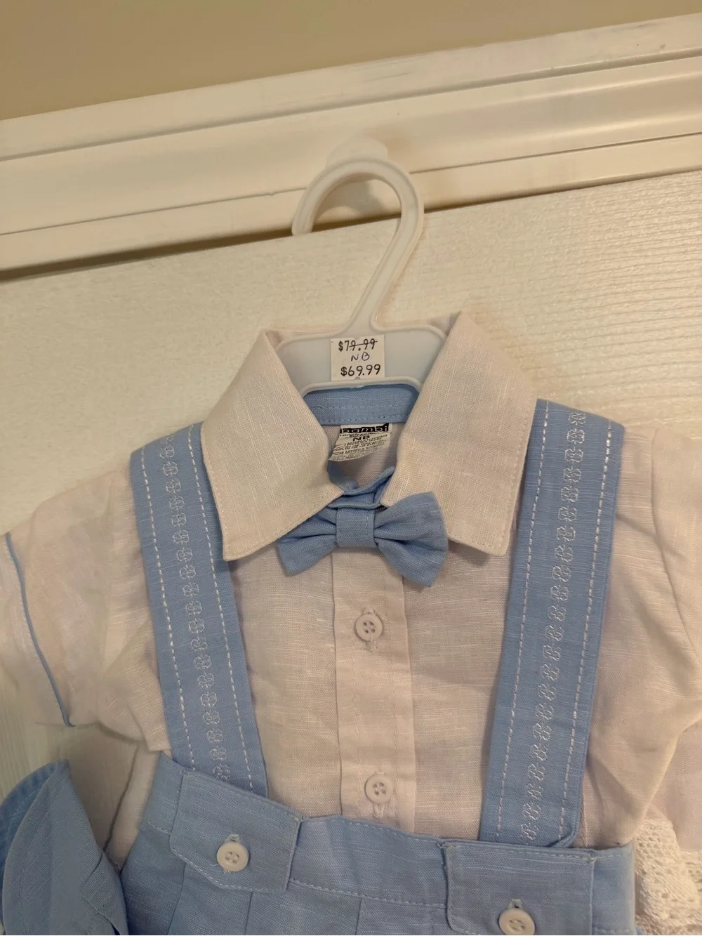 NEW 3 Piece Linen Newborn Boys Outfit- Romper, Hat, Flat Sheet Regalo de Dios
